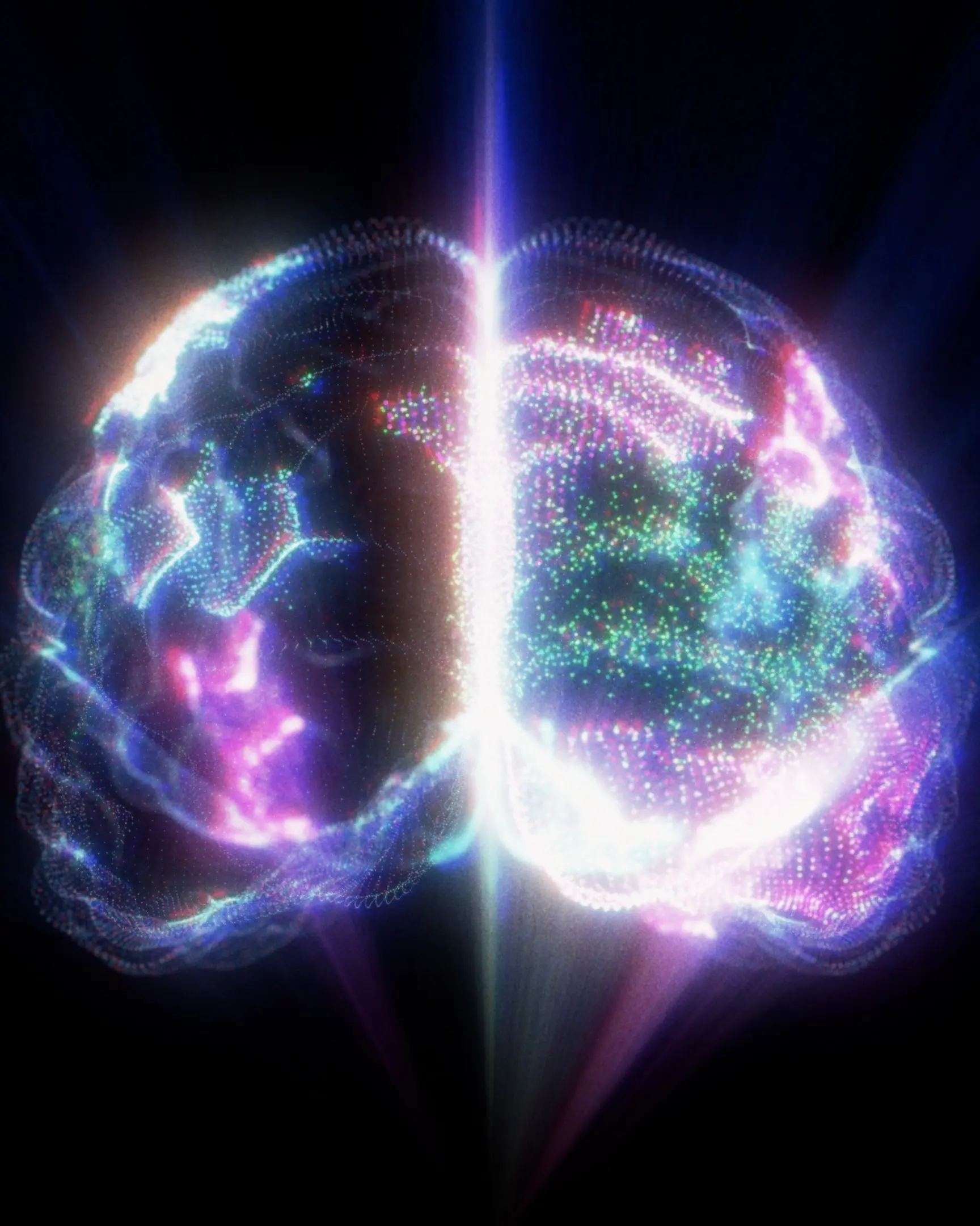 Vibrant digital brain illustration