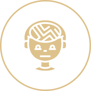Child icon with patterned brain